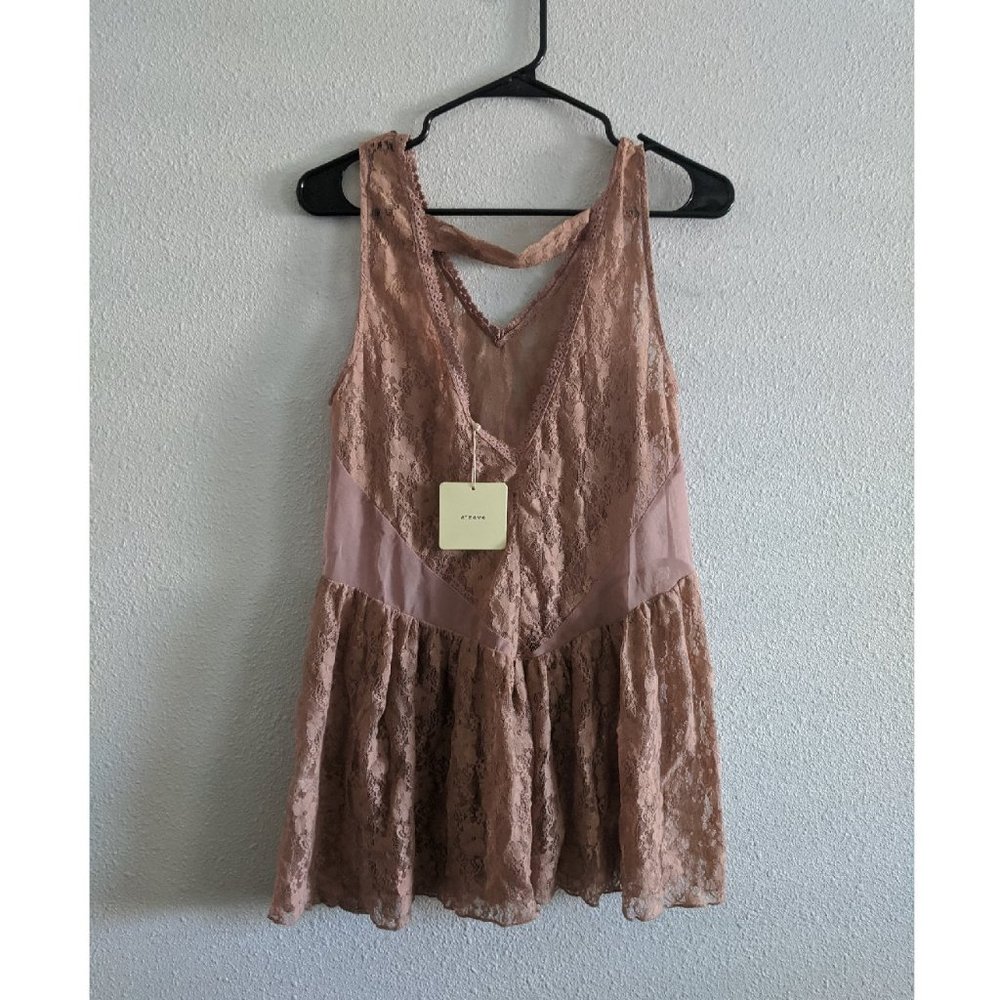 A'Reve Dusty Rose Lace Chemise Slip NWT